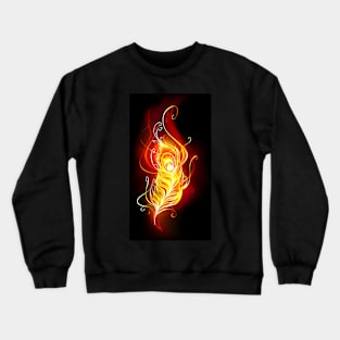 Fire Peacock Feather Crewneck Sweatshirt